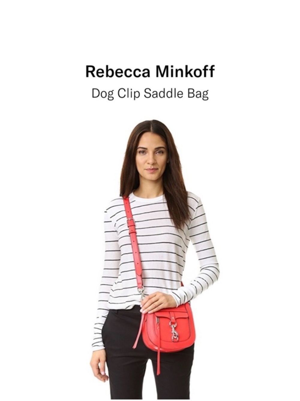 Rebecca Minkoff Red Leather Crossbody Bag Mini Saddle Silver Hardware